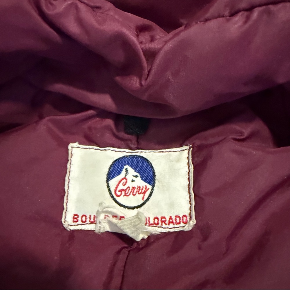 VTG 60s Gerry Boulder Colorado Hooded Puffer Jacket Maroon Men’s Medium - Large - Picture 13 of 16